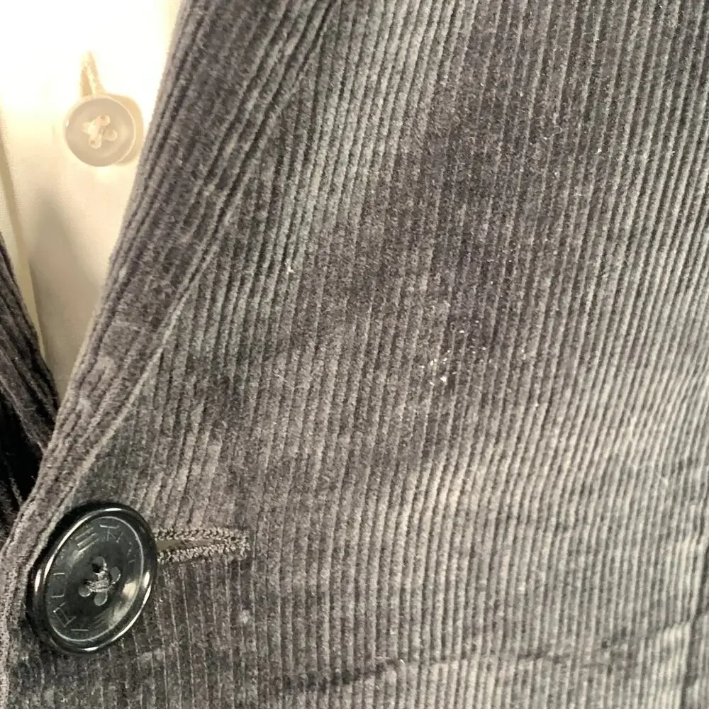 ETRO Size 38 Black Corduroy Cotton Blend Notch Lapel Sport Coat